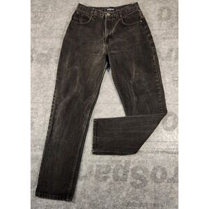 Bonjour Woman Jeans Size‎ 8 Black Demin Straight Leg 100% percent Cotton 32x28